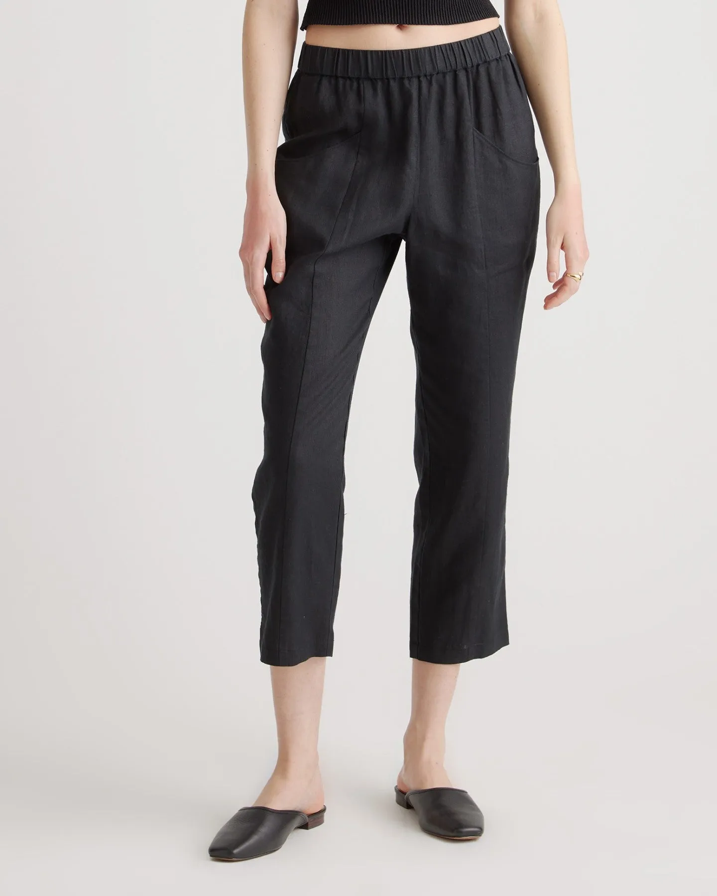 100% European Linen Tapered Ankle Pants