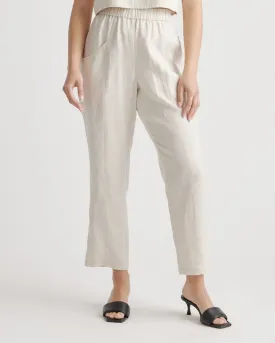 100% European Linen Tapered Ankle Pants