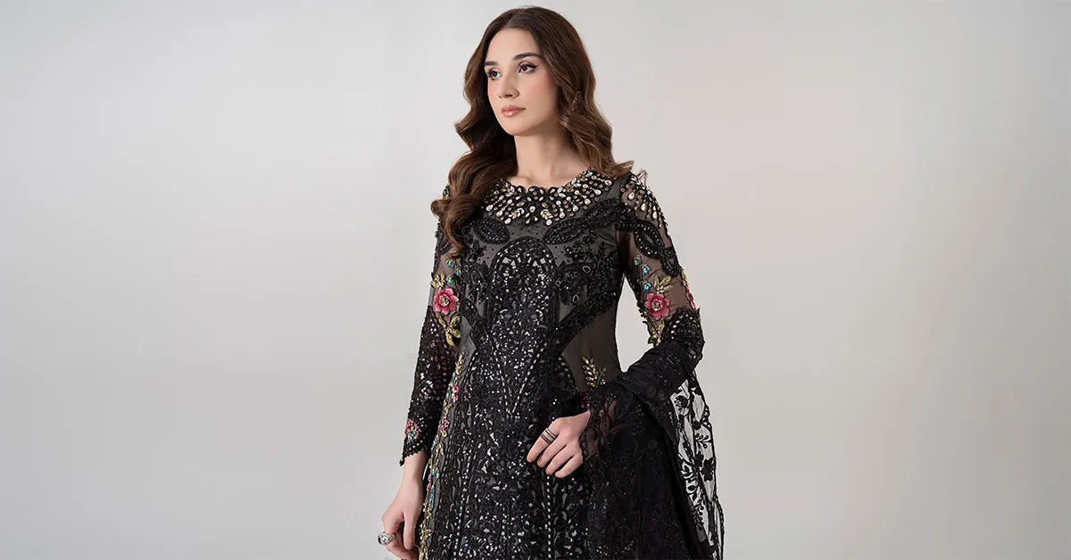 3 Piece Embroidered Organza Suit | BDS-2802