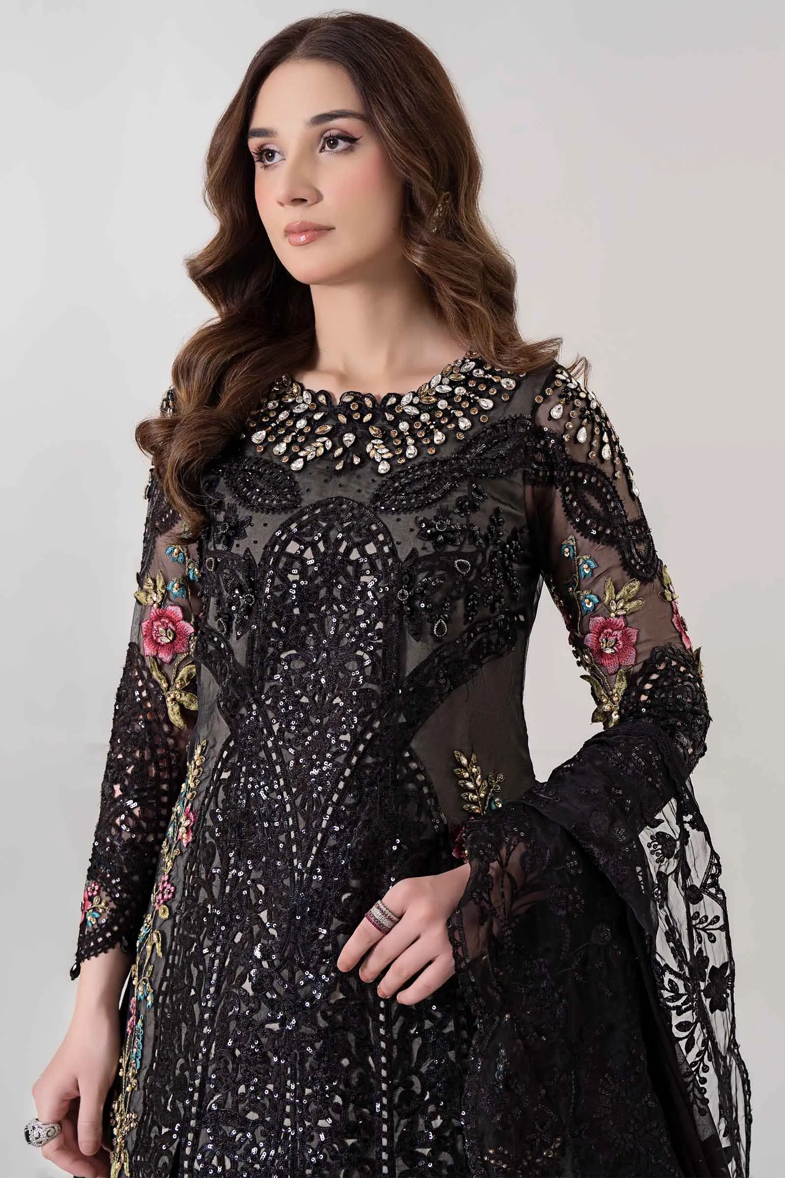 3 Piece Embroidered Organza Suit | BDS-2802