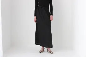 90s Minimal Linen High Waist Skirt
