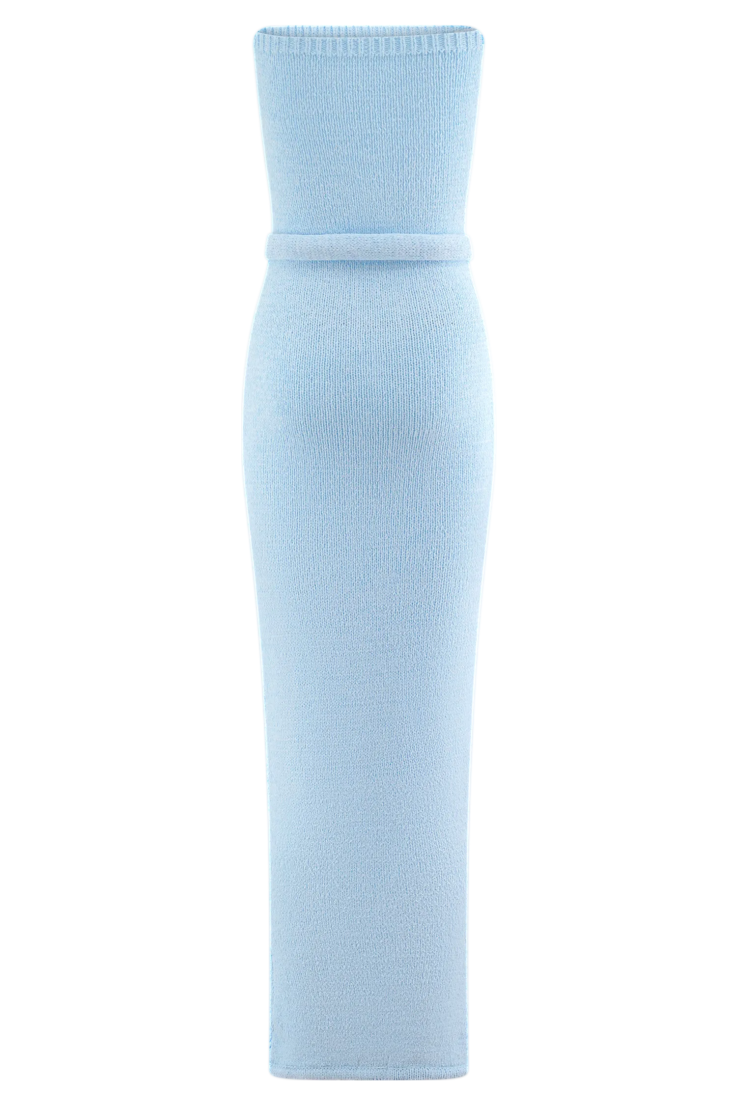 Andrea Strapless Knit Maxi Dress - Light Blue