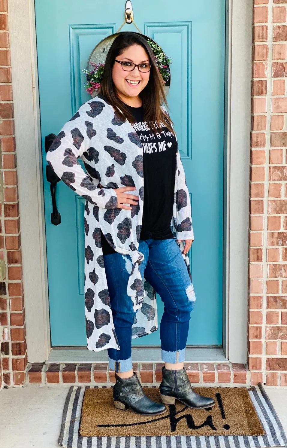 Ava Leopard Long Cardigan