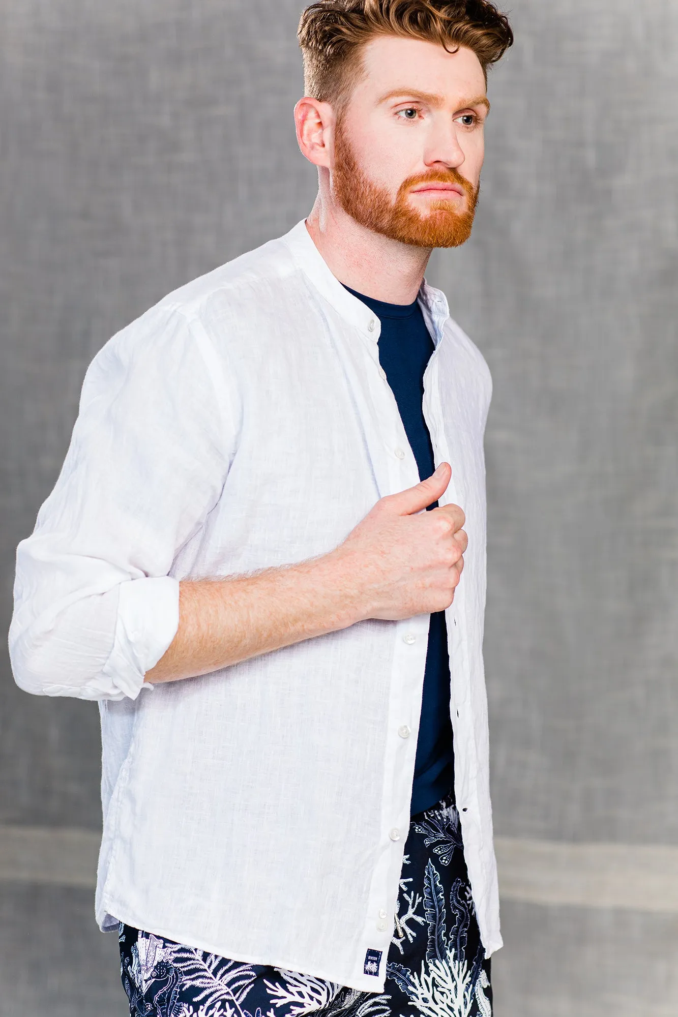 Benson Palm Desert Emerald Linen Button Up