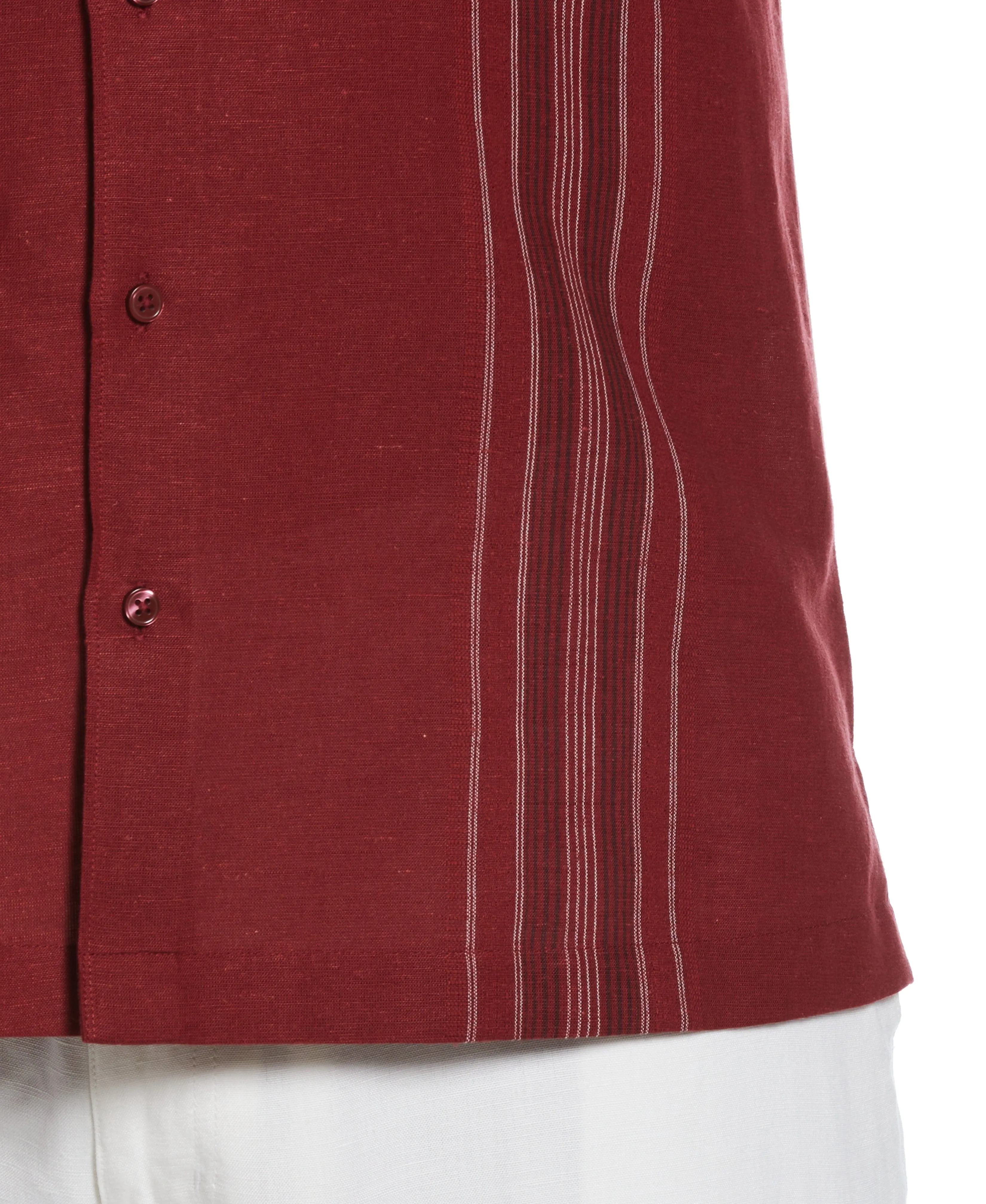 Big & Tall Linen Blend Yarn Dyed Panel Shirt