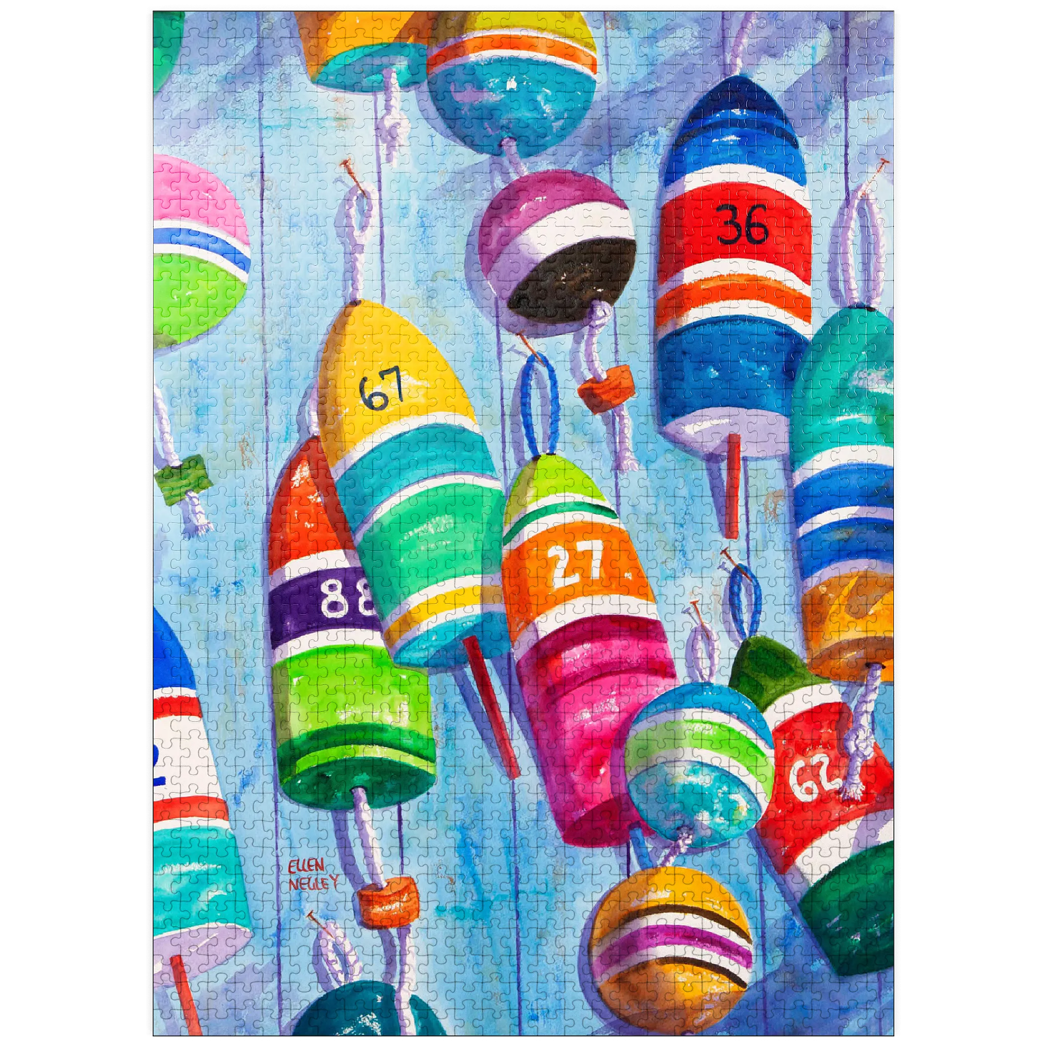 Blue Buoys - Watercolor Artwork