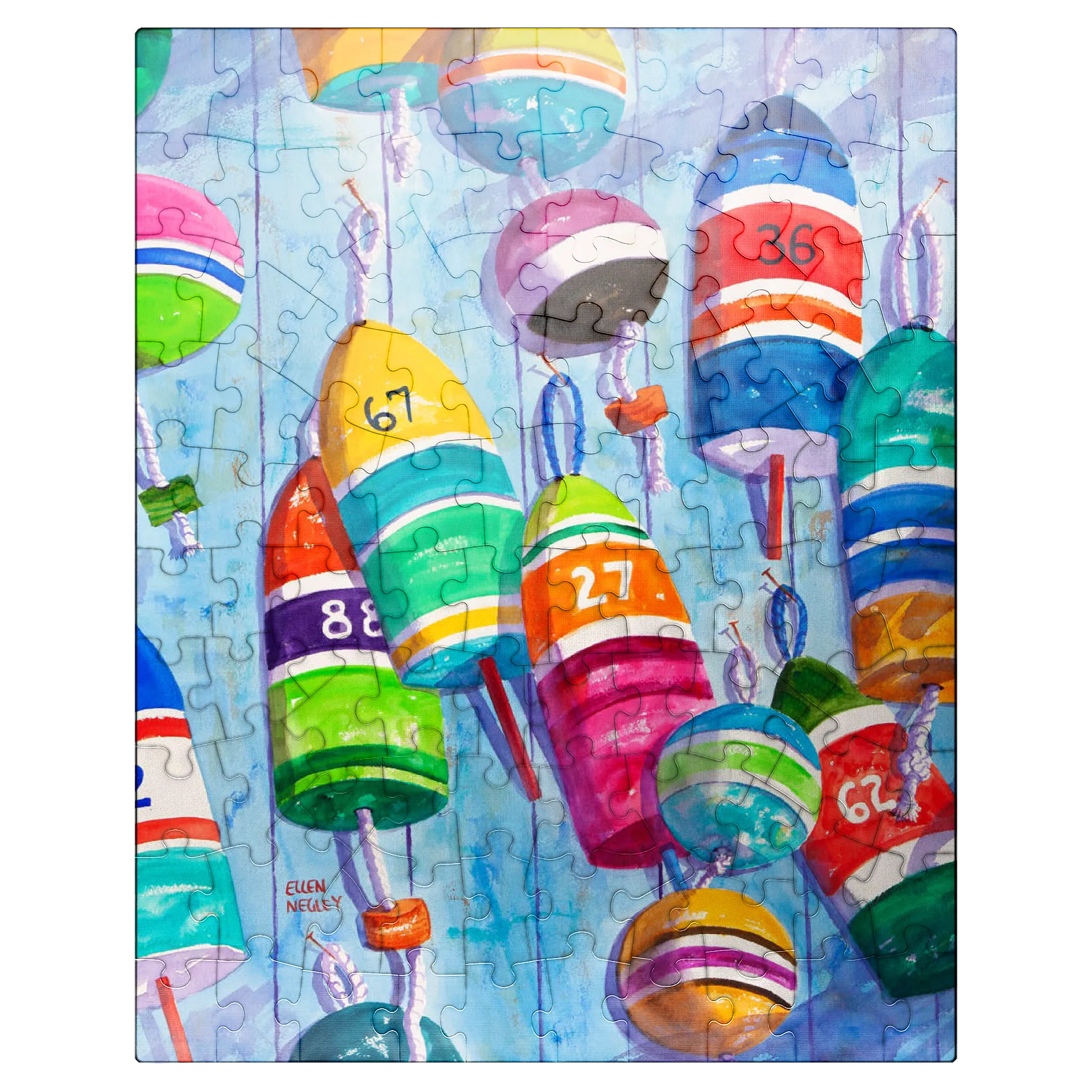 Blue Buoys - Watercolor Artwork