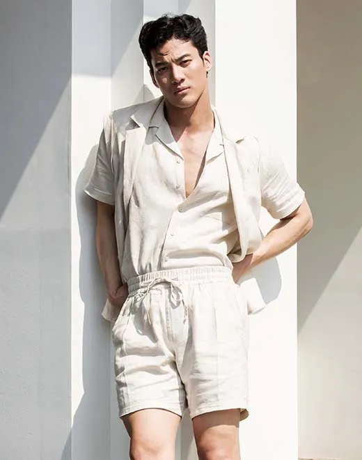 Breezy Linen Short Sleeve Classic Shirt - Beige