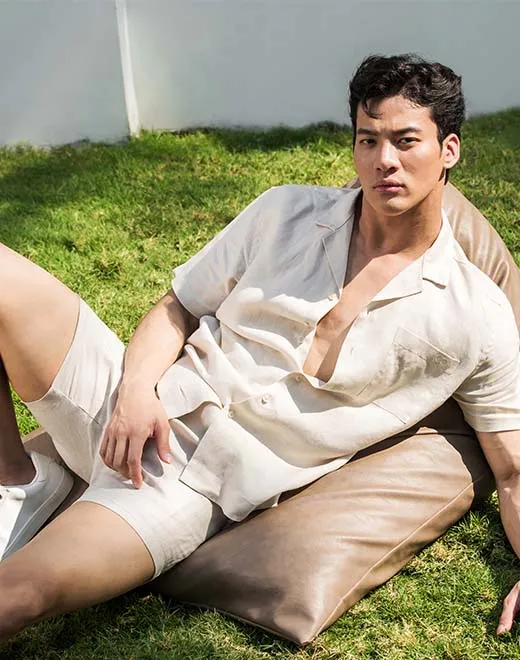 Breezy Linen Short Sleeve Classic Shirt - Beige