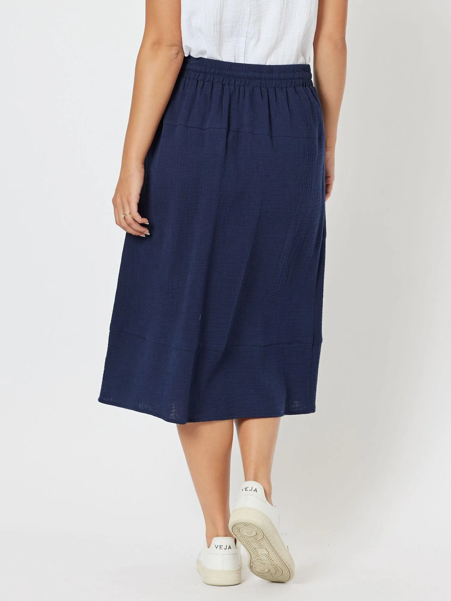 Byron Cotton Skirt - Navy