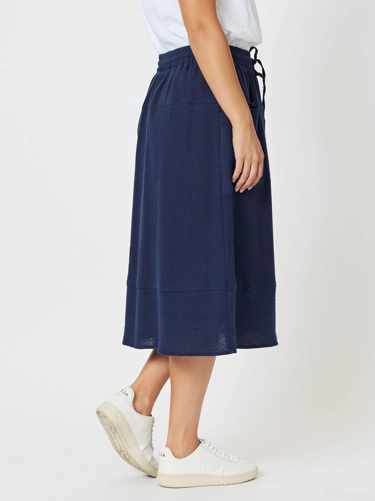 Byron Cotton Skirt - Navy