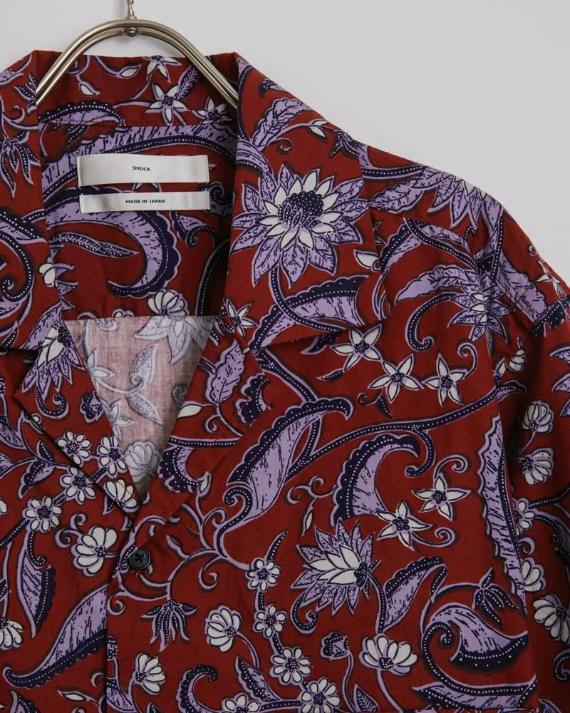 Camp Shirt Huntington Flora in Ruby