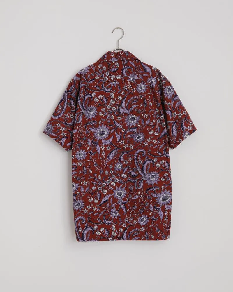 Camp Shirt Huntington Flora in Ruby