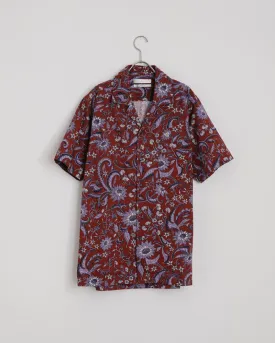 Camp Shirt Huntington Flora in Ruby