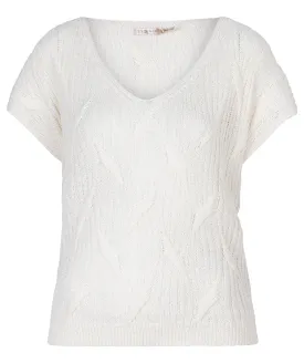 Cap Sleeve Knit V-Neck Top