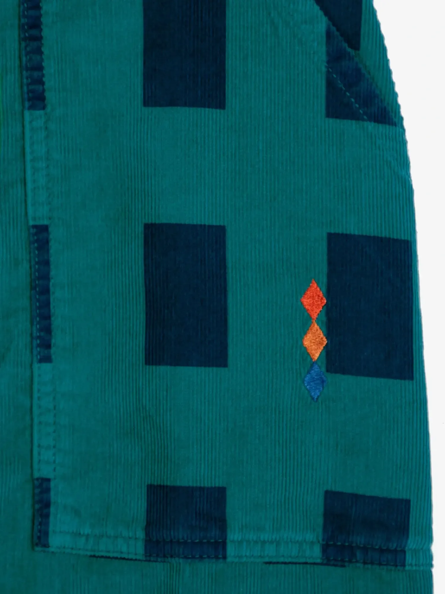 Checked corduroy pencil skirt