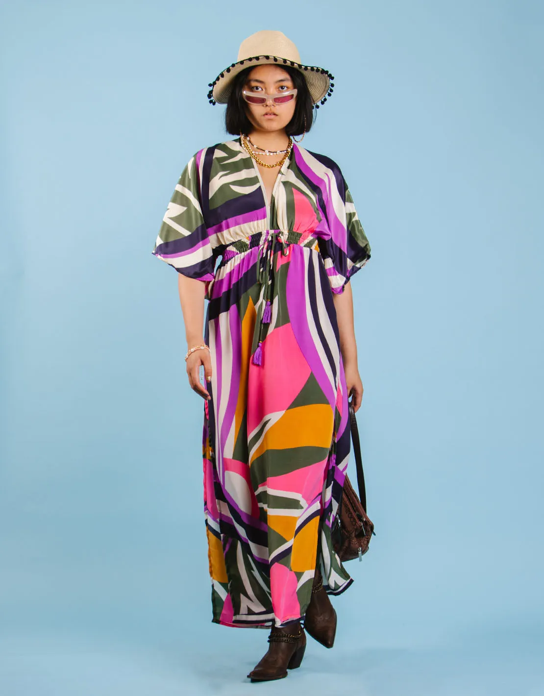 Colorful kimono style dress