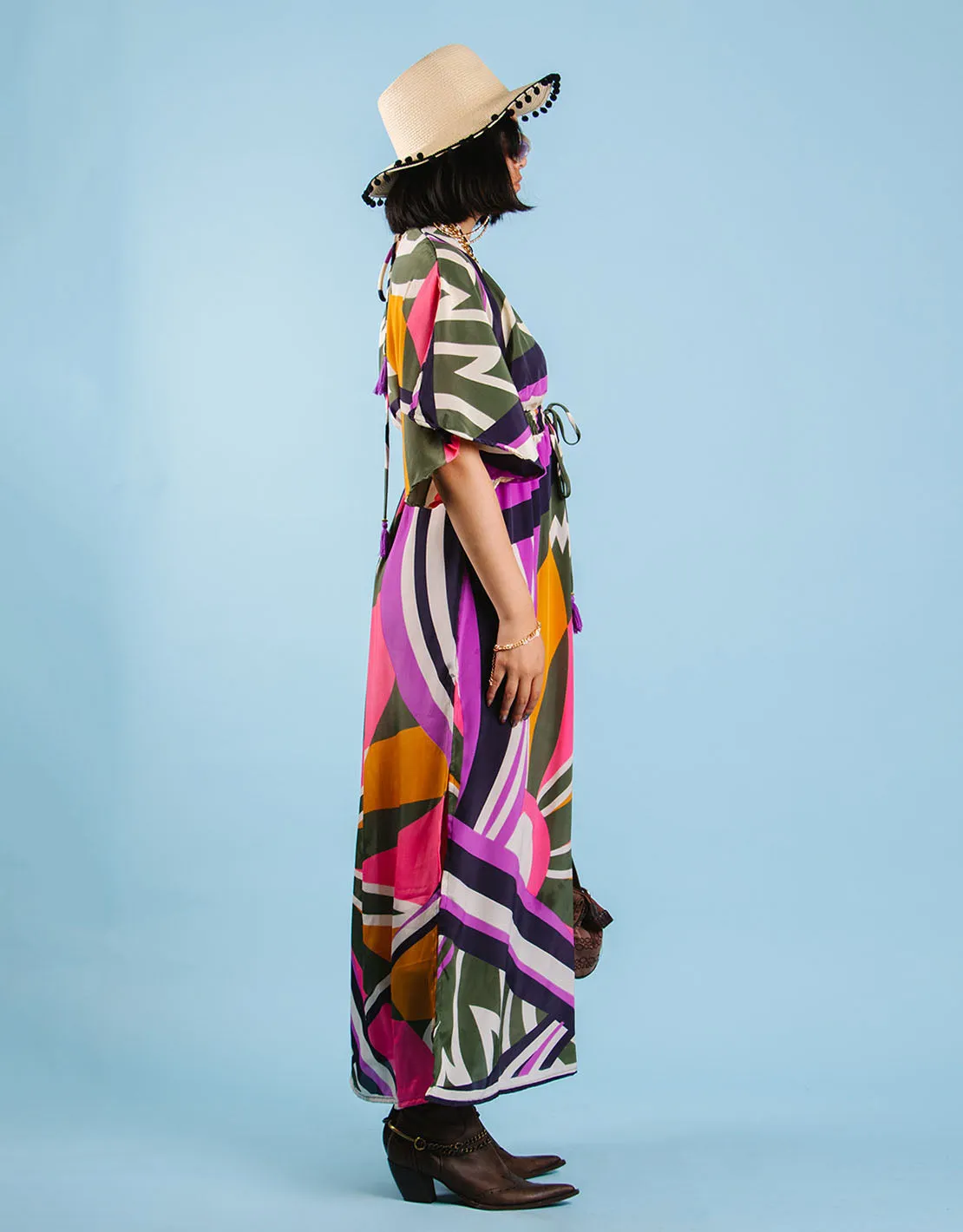 Colorful kimono style dress