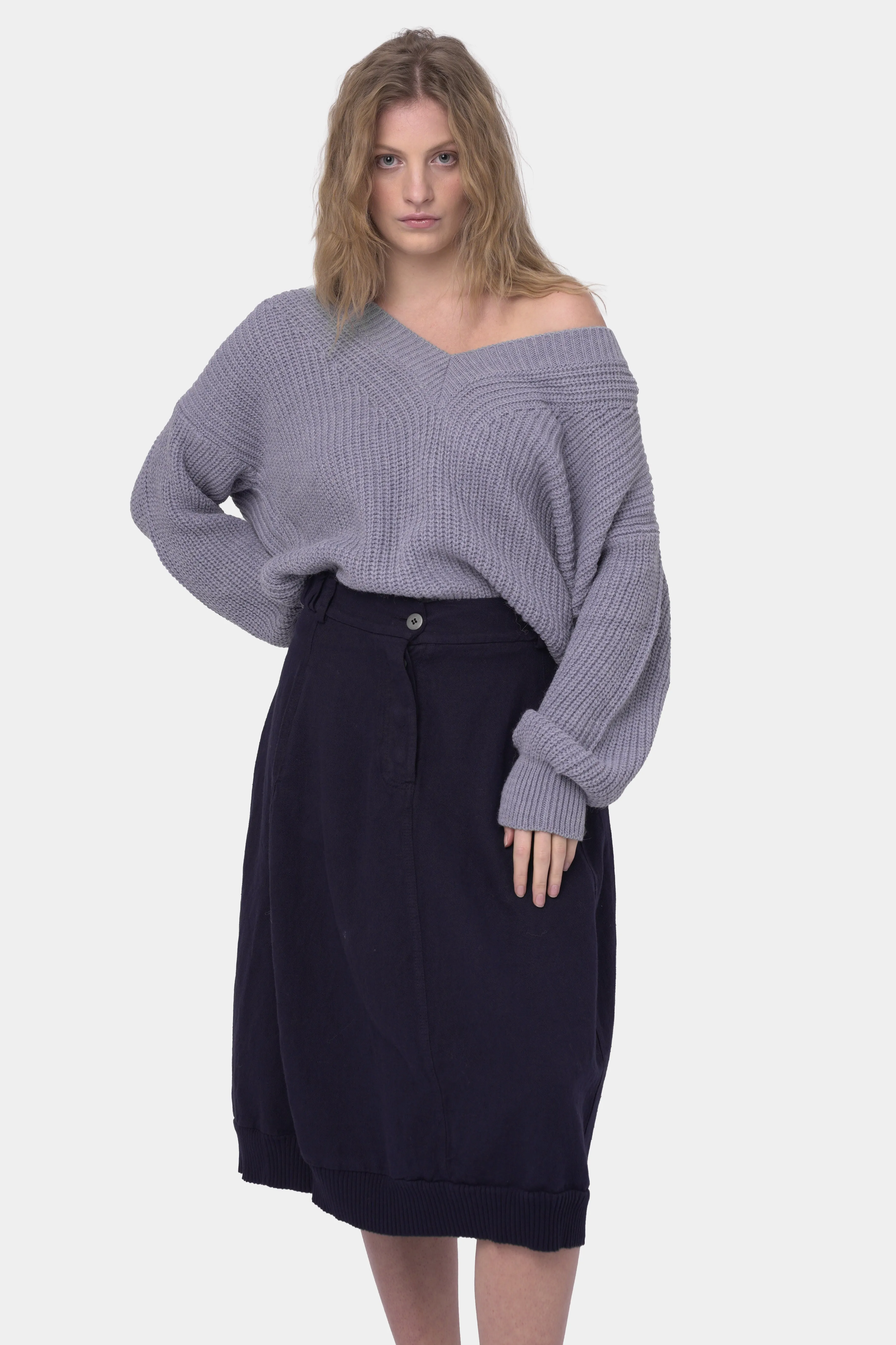 Cotton Linen Cargo Skirt