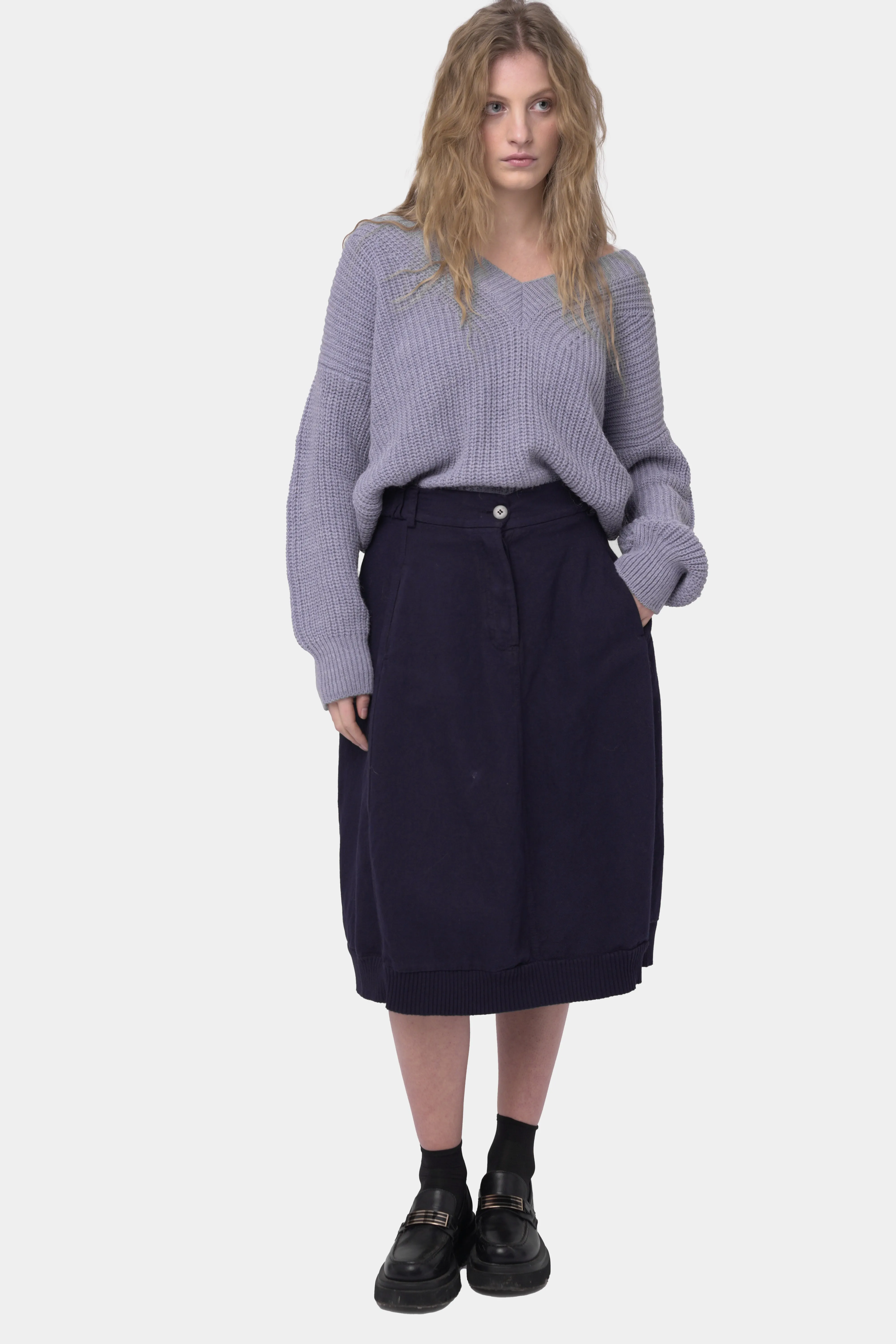 Cotton Linen Cargo Skirt