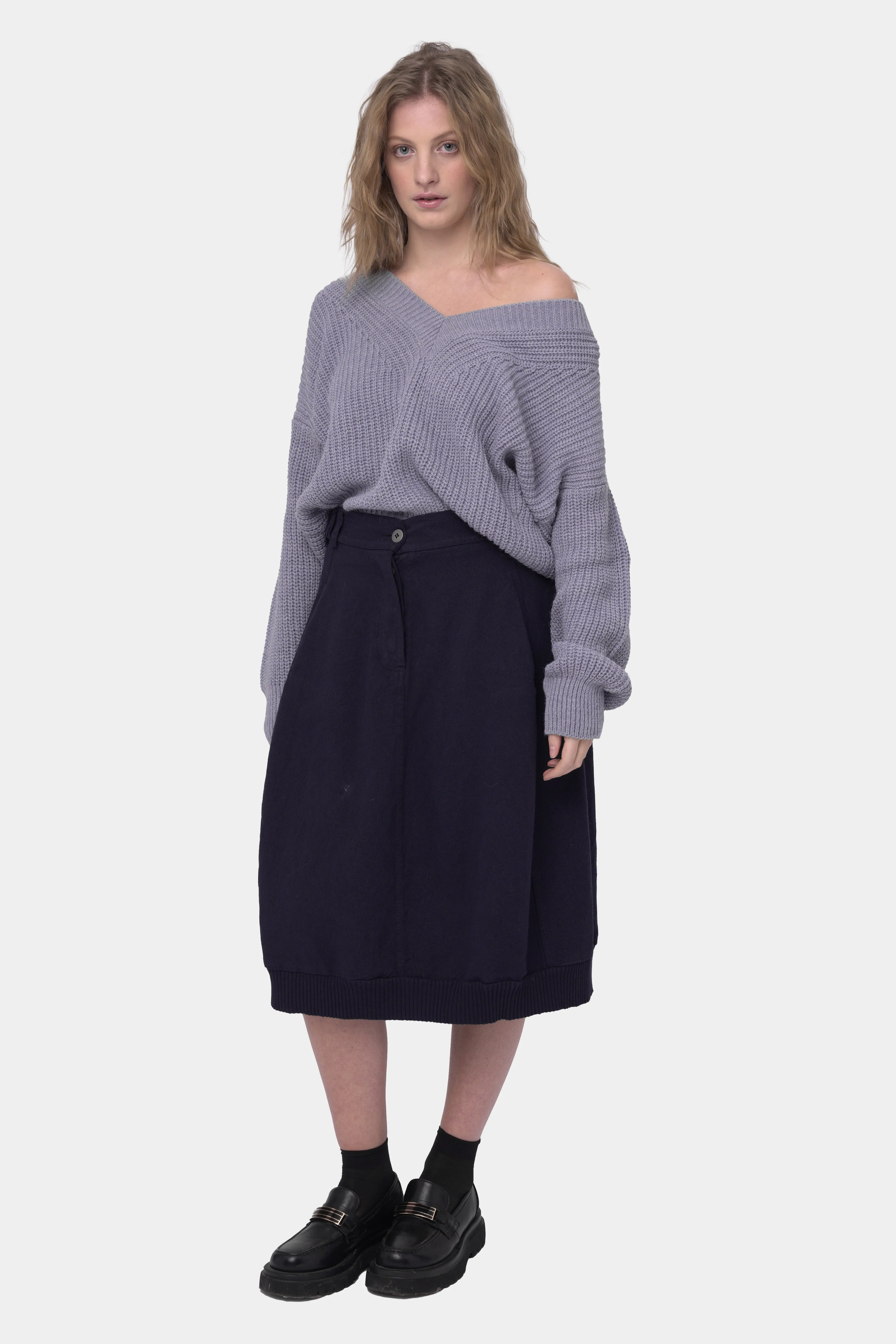 Cotton Linen Cargo Skirt