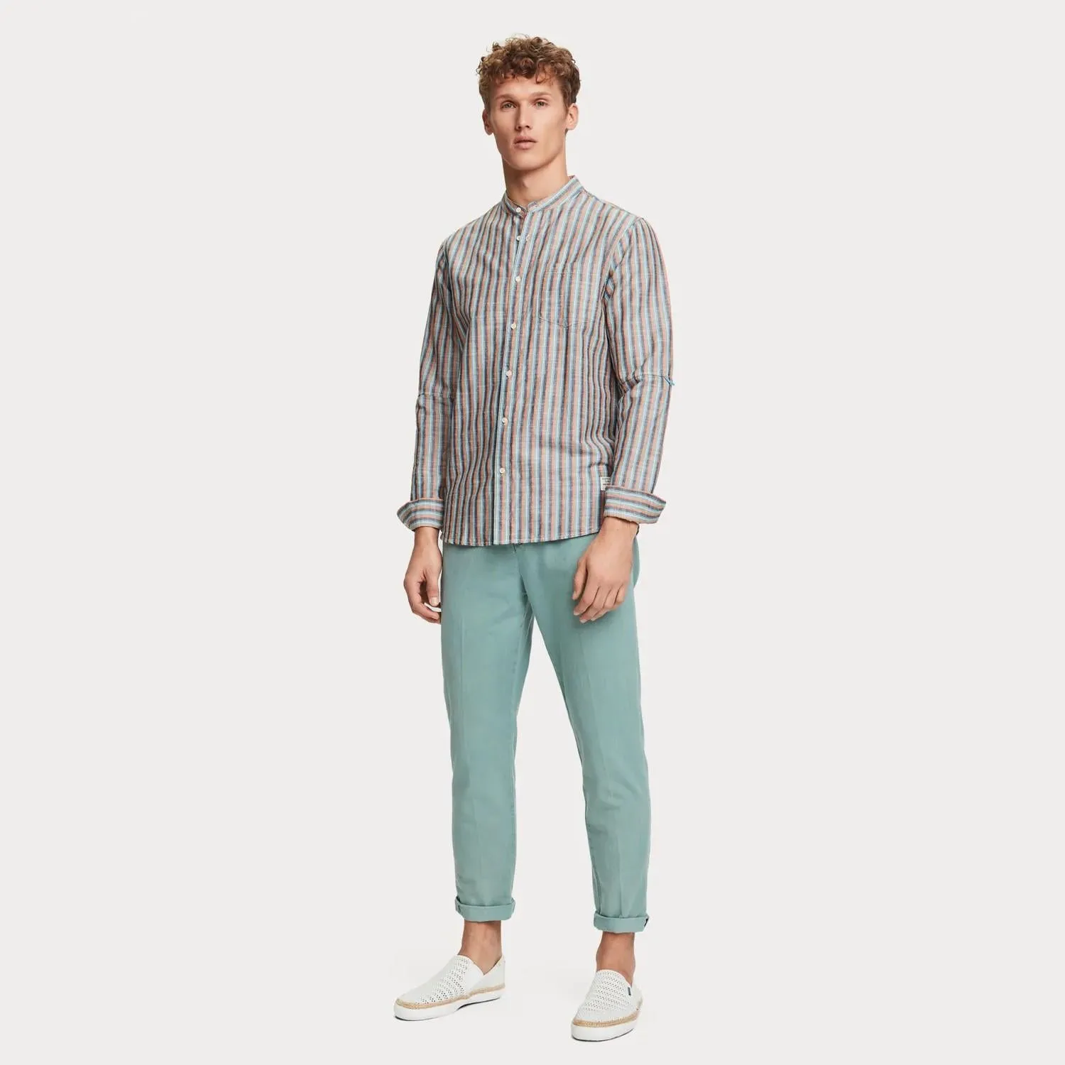 Cotton Linen Shirt (Summer Stripe)