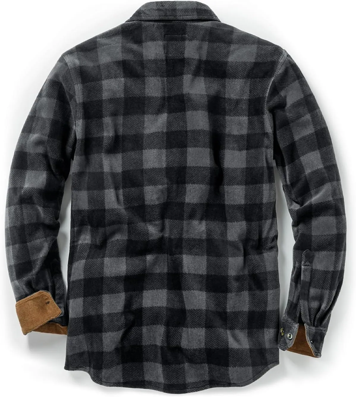 CQR Men's Long Sleeve Heavyweight Fleece Shirts, Plaid Button Up Shirt, Warm Outdoor Casual Shirt with Pockets