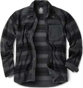 CQR Men's Long Sleeve Heavyweight Fleece Shirts, Plaid Button Up Shirt, Warm Outdoor Casual Shirt with Pockets