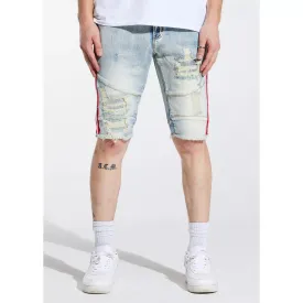 Crysp Denim Light Blue Striped Line Shorts (CRYSPSP221-132)