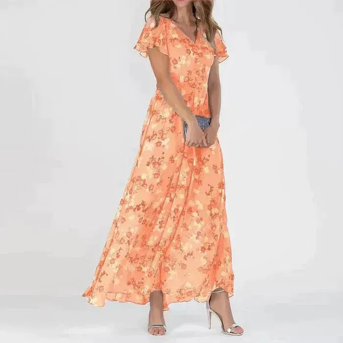 Dahlia | Women's Flowy Floral Dress | Maxi