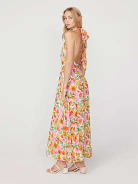 Dakota Pink Garden Floral Halterneck Maxi Dress