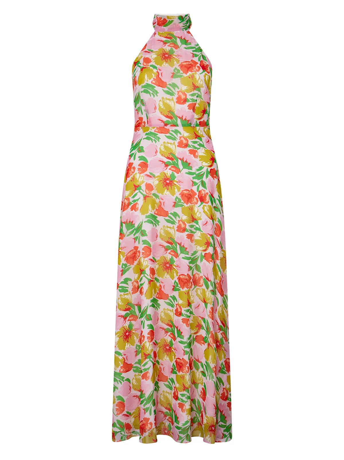 Dakota Pink Garden Floral Halterneck Maxi Dress