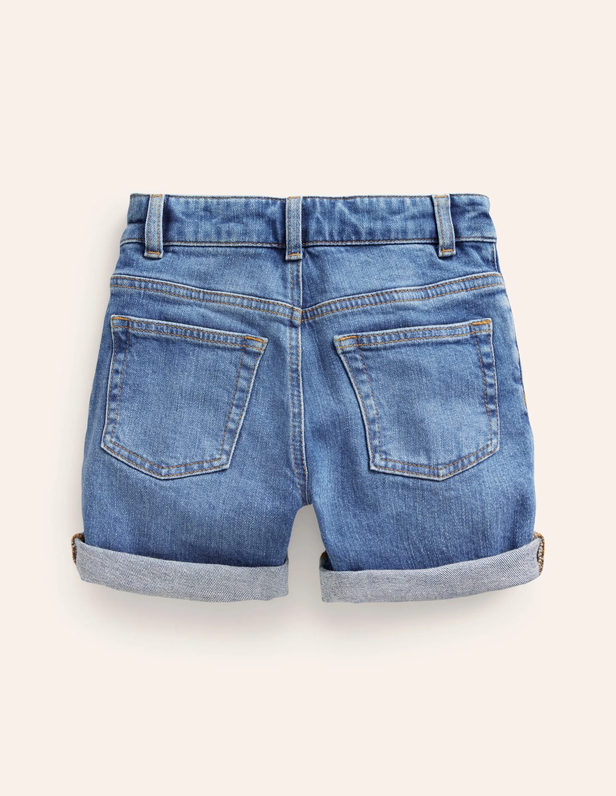 Denim Shorts-Mid Denim