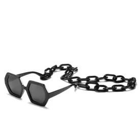 Exaggerated Octagonal Sunglasses with UV400 Protection - Trendy Oversized Shades