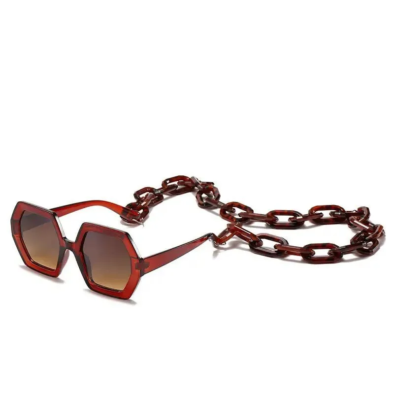 Exaggerated Octagonal Sunglasses with UV400 Protection - Trendy Oversized Shades