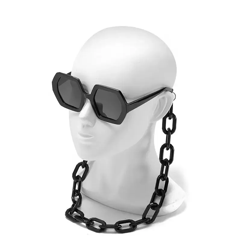 Exaggerated Octagonal Sunglasses with UV400 Protection - Trendy Oversized Shades