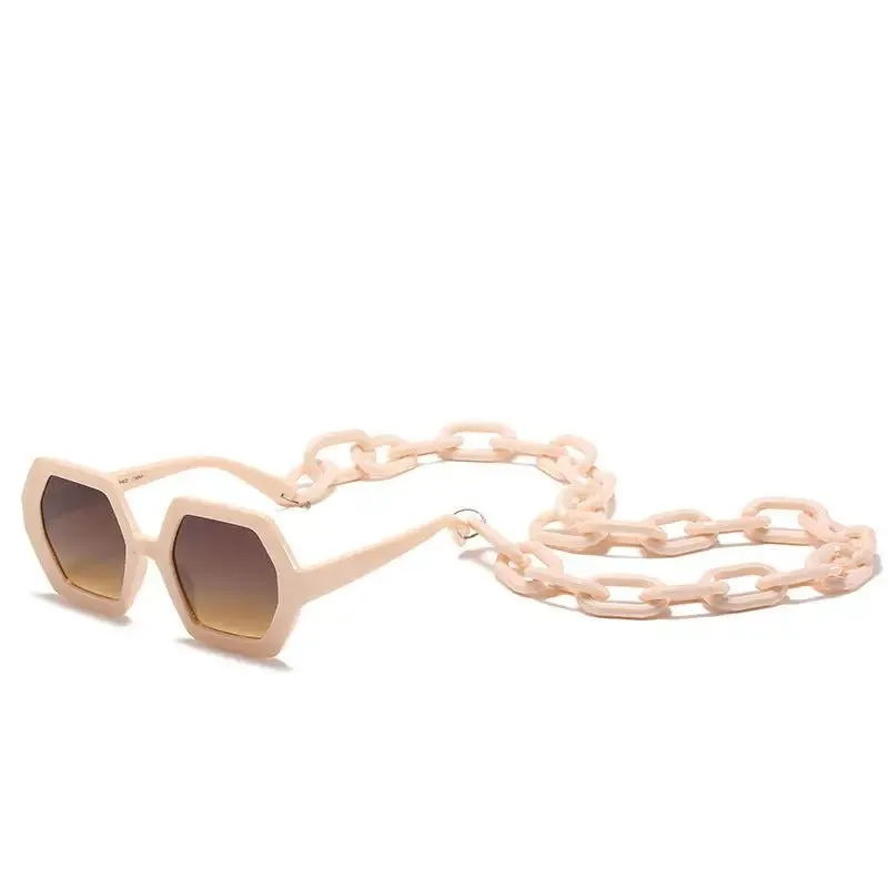 Exaggerated Octagonal Sunglasses with UV400 Protection - Trendy Oversized Shades
