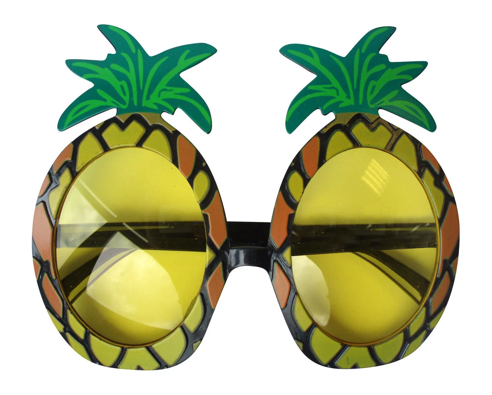 Female Straw Beachcomber Hat with String Pineapple Glasses Hawaiian Hula Party Fancy Dress Set
