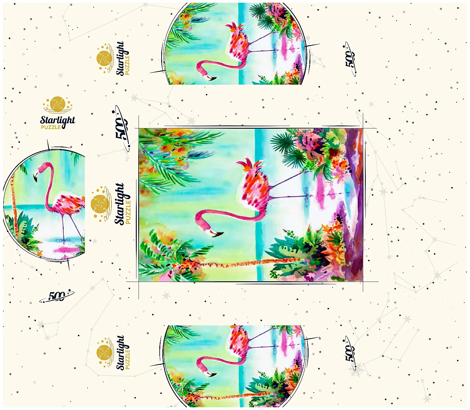 Flamingo Lagoon - Watercolor Artwork