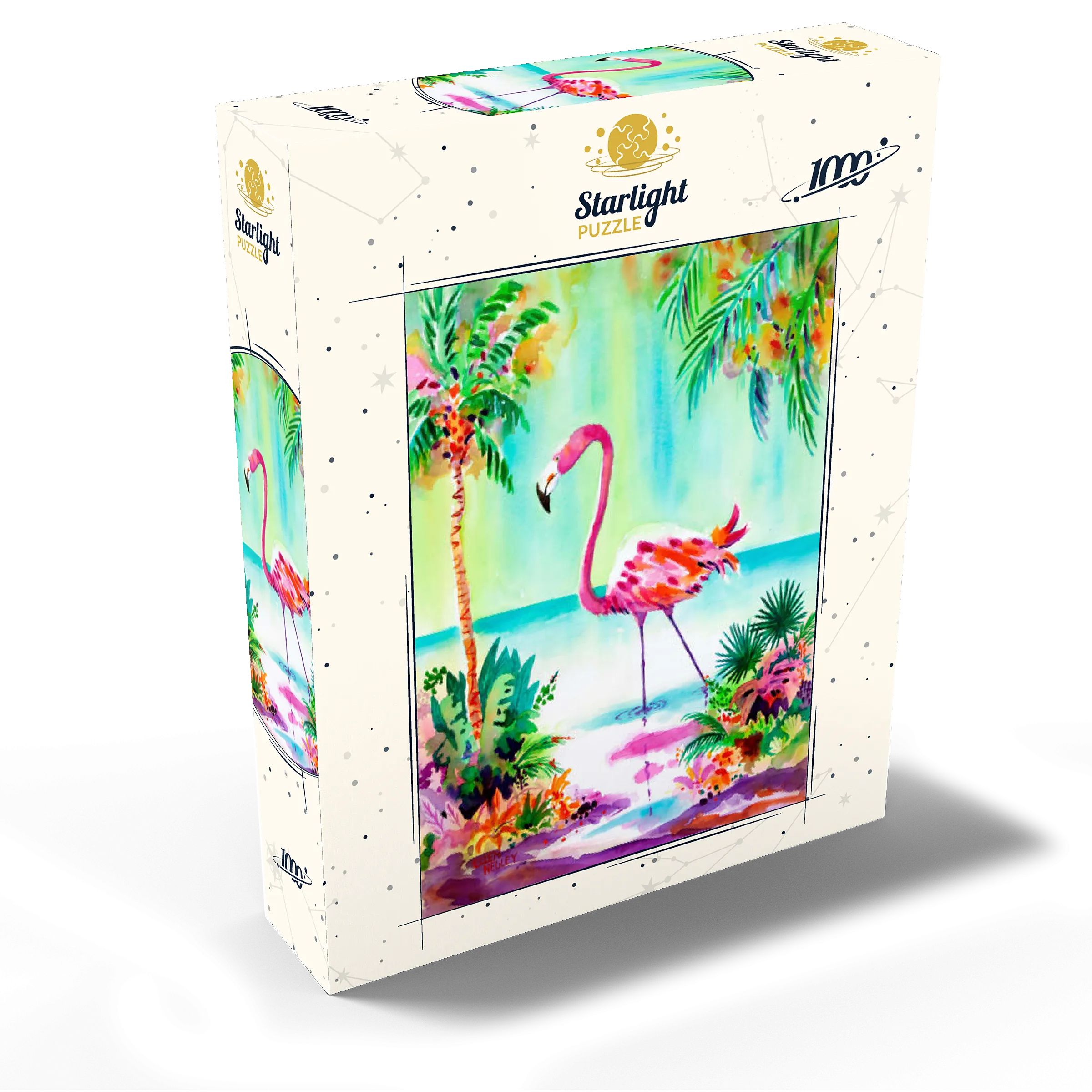 Flamingo Lagoon - Watercolor Artwork