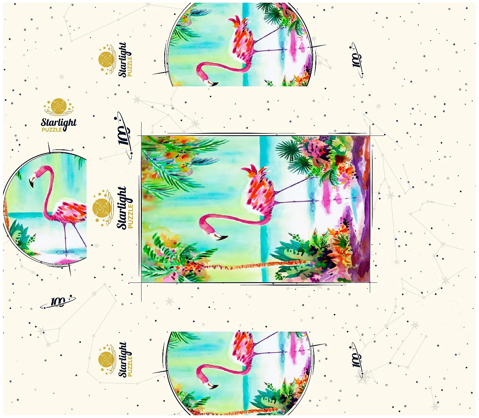 Flamingo Lagoon - Watercolor Artwork