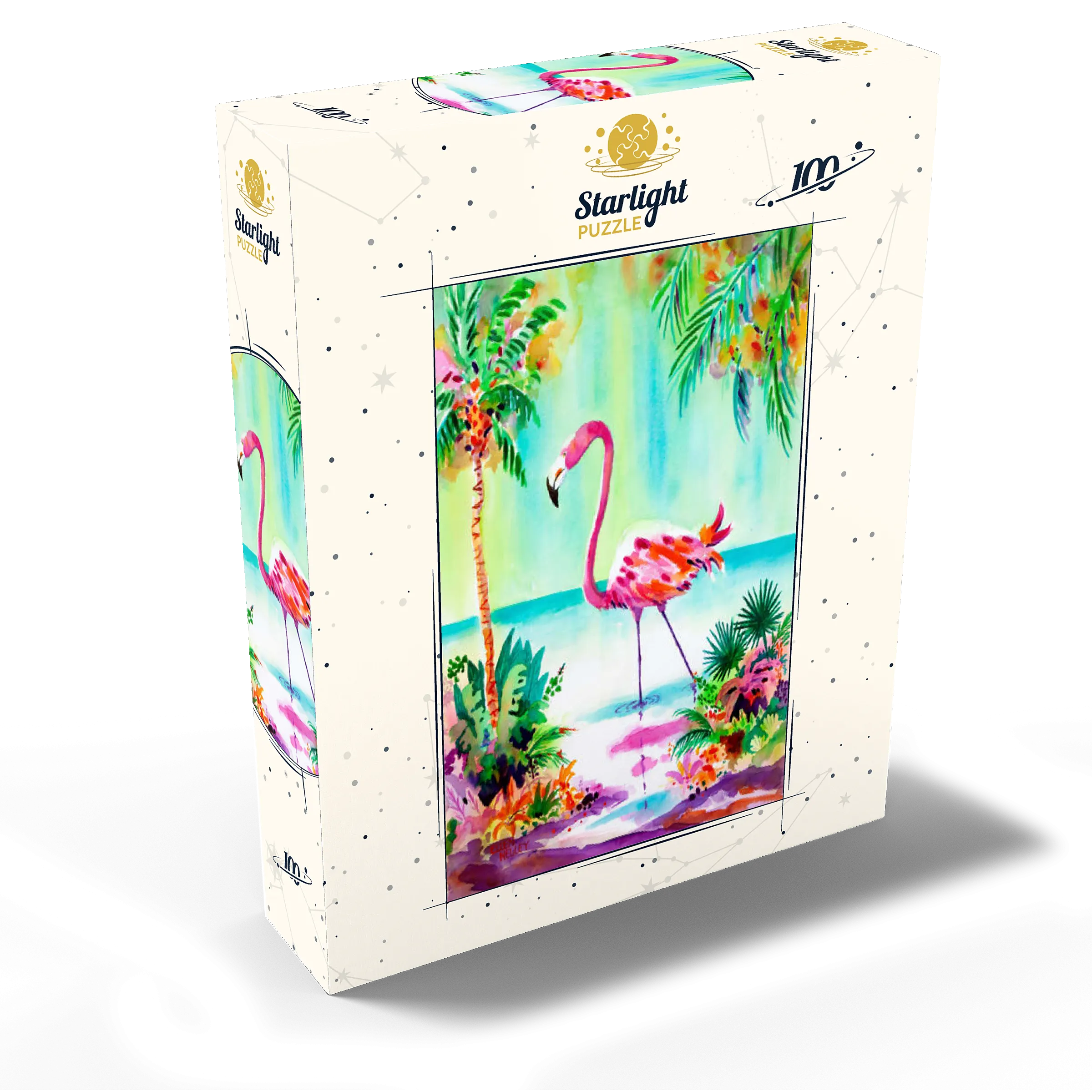 Flamingo Lagoon - Watercolor Artwork