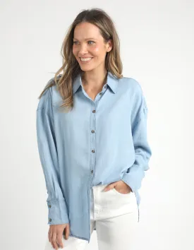 Flinders Long Sleeve Chambray Shirt Blue Wash