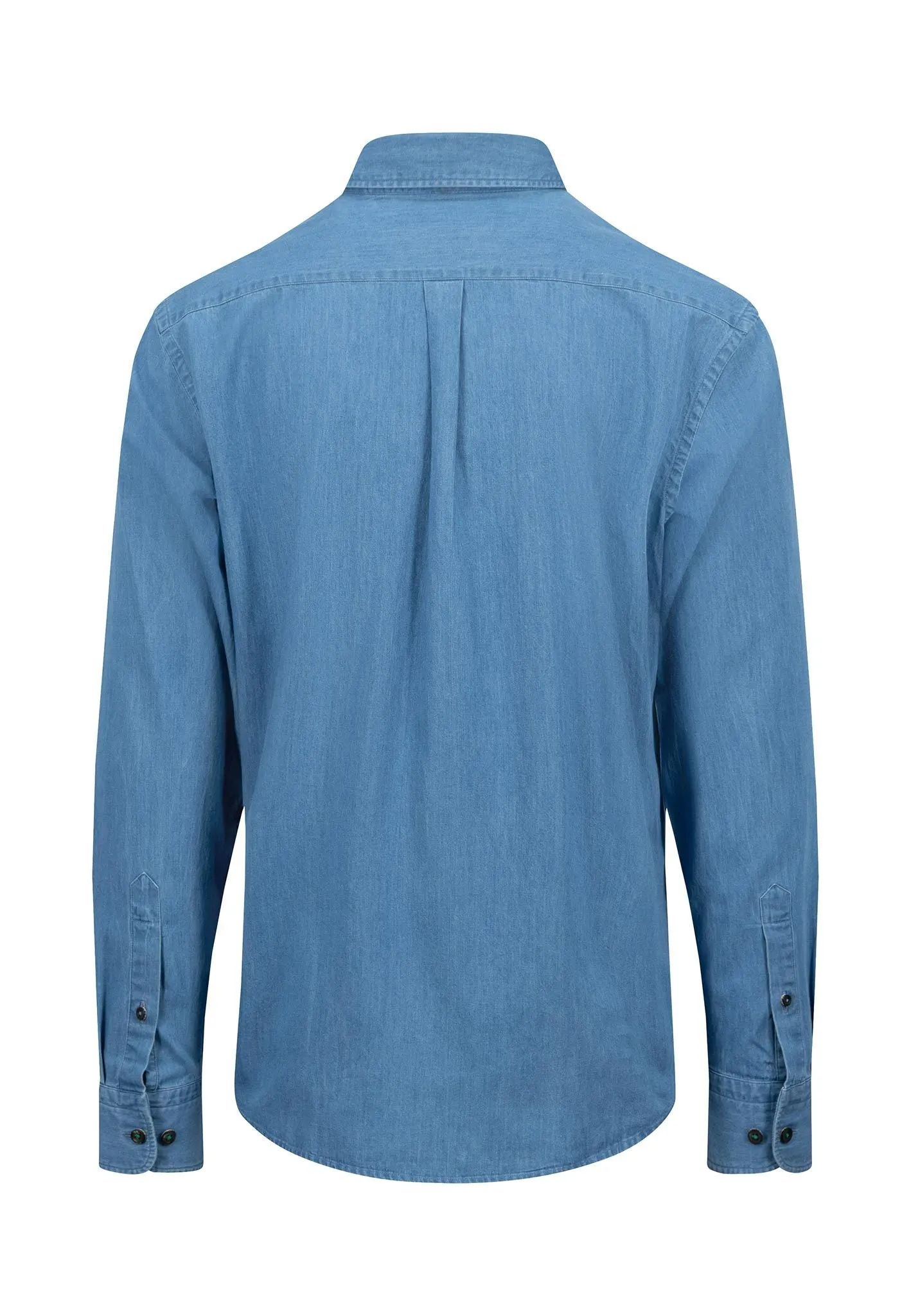 FYNCH-HATTON BUTTON DOWN BLUE DENIM SHIRT
