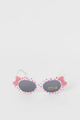 Girls Black And White Polka Dots Oversize Sunglasses