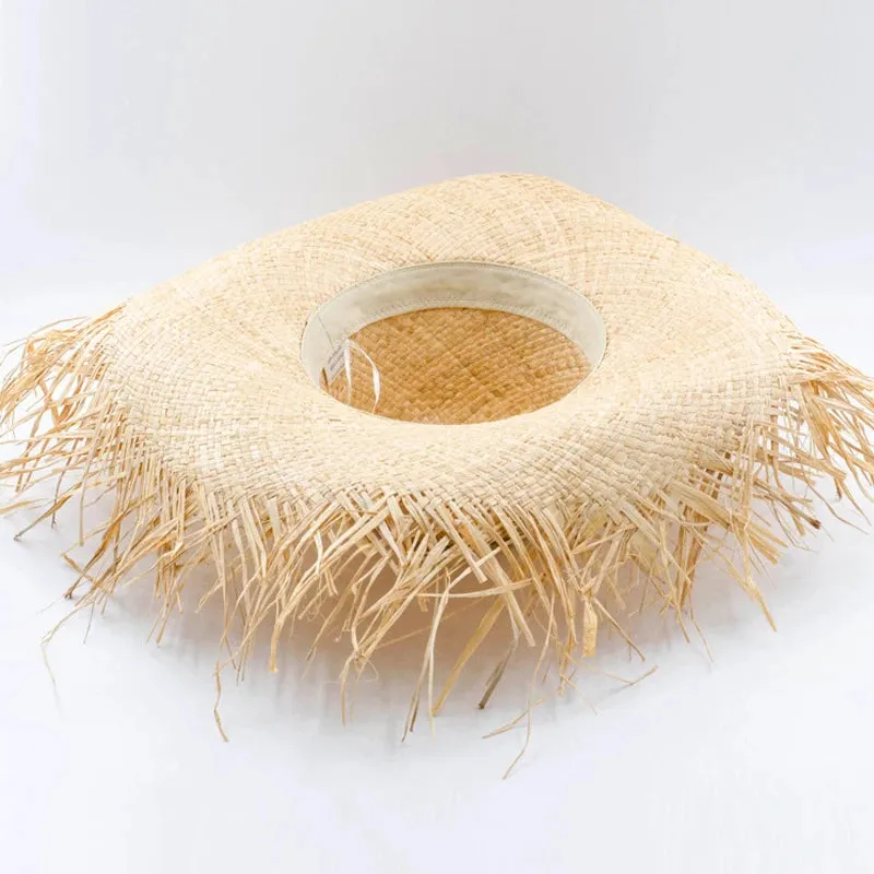 Handmade Natural Wide-brimmed Folding UV Straw Hat