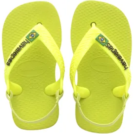 Havaianas Kids Baby Brasil Logo Flip Flops - Galactic Green