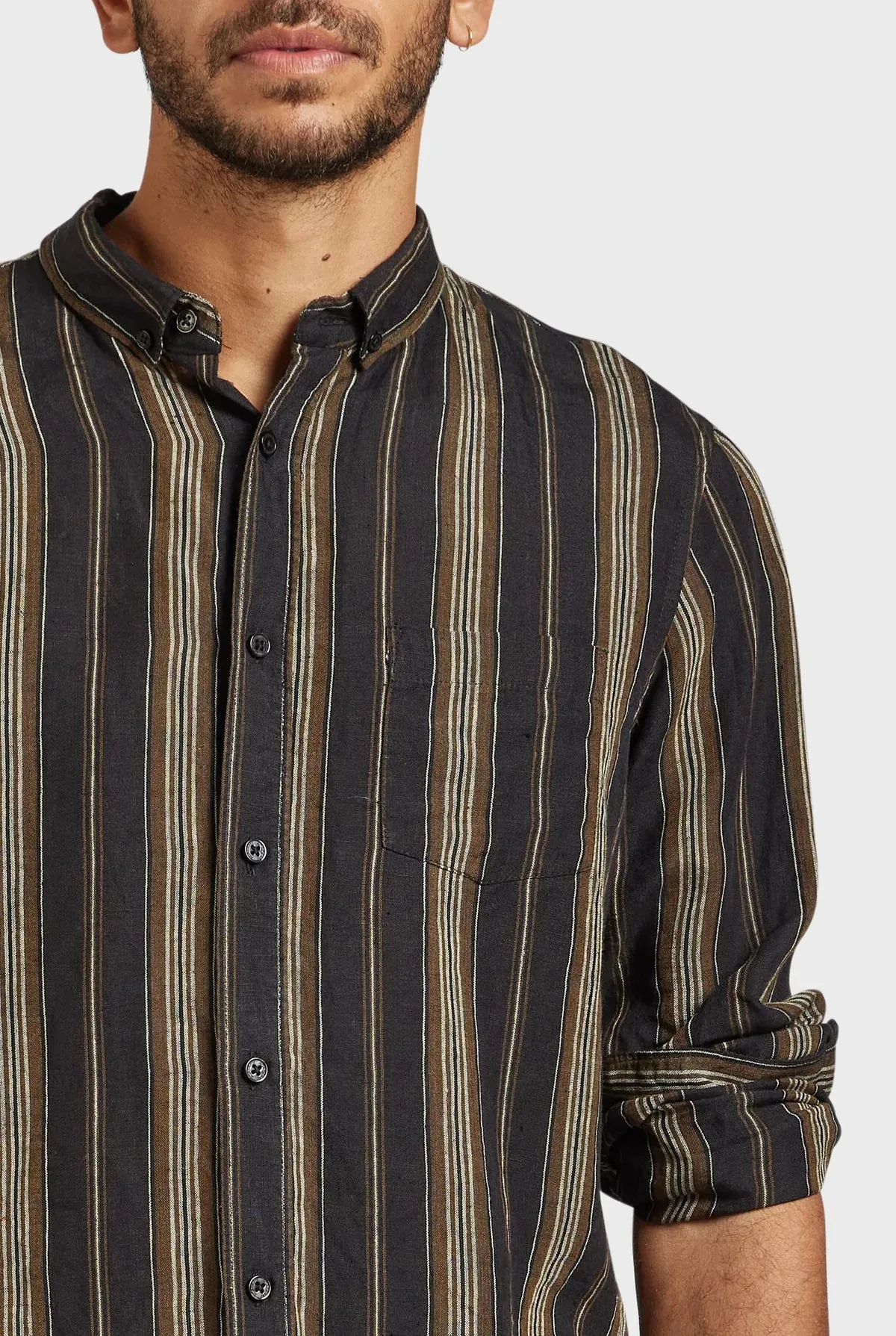 Jeff Linen Shirt in Navy