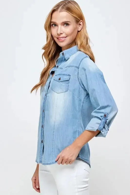 Jen Classic Chambray Denim Shirt
