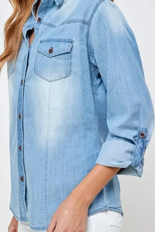 Jen Classic Chambray Denim Shirt